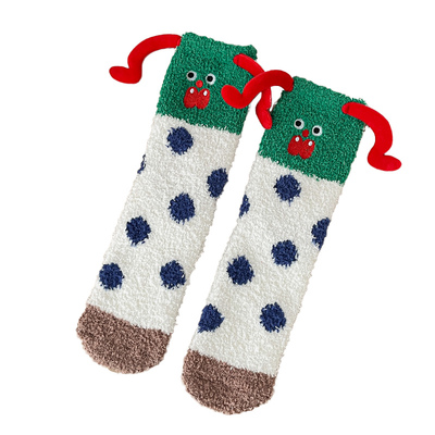 珊瑚绒袜子女中筒袜秋冬季