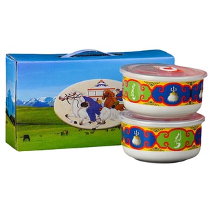 蒙古碗寿辰纪念品婚礼答谢寿辰碗过寿回礼礼盒蒙古元素餐具碗礼盒