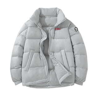 班尼路S&K羽绒服男冬季新款灰色加厚外套男90鸭绒加厚面包服袄子A