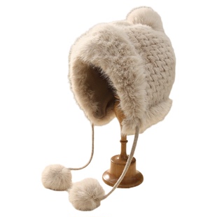 CACUSS新款保暖帽子女冬季骑行加厚雷锋帽仿水貂毛户外东北防风雪