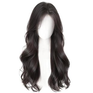 无需发网假发女片头顶增发量蓬松高颅顶遮白发自然中分长发大波浪