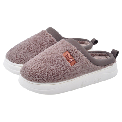 回力毛绒棉拖鞋男款冬季情侣家居一对室内居家防滑厚底毛毛拖鞋女