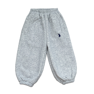 女童裤子2025新款冬季加厚加绒灰色卫裤儿童保暖柔软舒适收口长裤