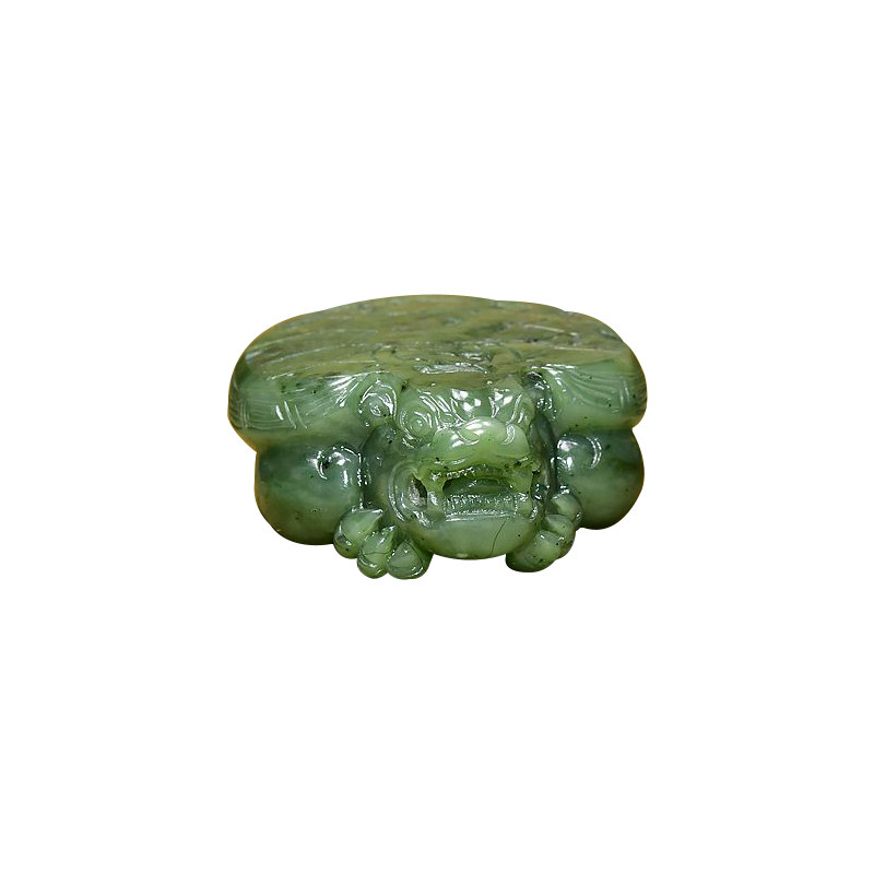 和田玉碧玉籽料龙龟苏工菠菜绿
