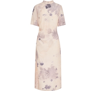 naivee纳薇夏新中式旗袍高端大气上档次莱赛尔收腰连衣裙女