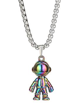 太空人合金钛钢吊坠项链炫彩