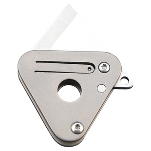 创意三角钛合金折刀锋利迷你小刀EDC高硬度钥匙扣刀拆快递开箱刀