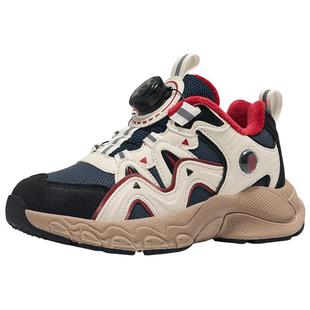 百丽童鞋男童运动鞋加绒棉鞋冬季青少年登山鞋新年红色儿童老爹鞋