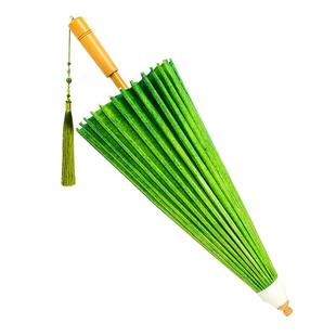 毕六福油纸伞晴雨两用实用非遗手工防雨防晒绿色新款古风汉服雨伞