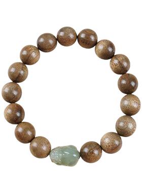 金丝楠木手串男女天然和田玉貔貅招财转运串珠手链女檀木佛珠文玩