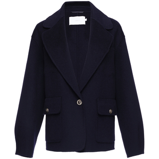 OBEG欧碧倩时尚通勤羊毛双面呢大衣冬季款西装短外套10444022