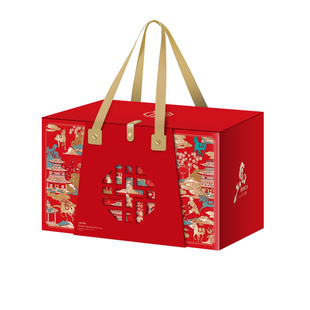 新年礼盒包装盒2026年八大蒸碗盒坚果烘焙年货特产红酒双层礼品盒