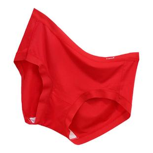 基家内裤女士薄款莫代尔大红色内裤含桑蚕丝中高腰本命年底裤