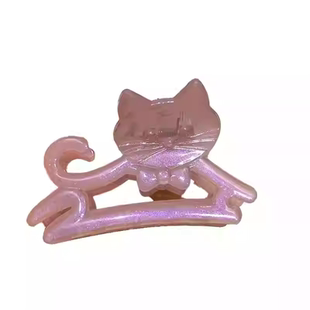 新款法式镶可爱猫咪抓夹发抓镂空镶钻醋酸发夹少女盘发鲨鱼夹女发