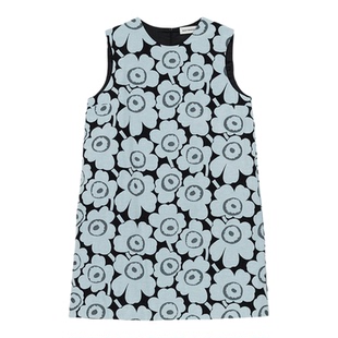 Marimekko【Unikko印花】浅蓝色直版女士背心连衣裙26早春新款