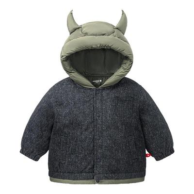 迷你巴拉巴拉男童牛角帽羽绒服冬
