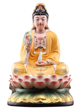 陶瓷坐莲观音佛像南海观世音菩萨