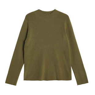 曾小咸大码女装 微胖mm半高龄长袖针织内搭打底衫修身显瘦t恤上衣