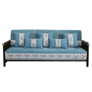 新中式沙发垫轻奢高级感红木实木防滑四季通用2025新款套罩巾盖布