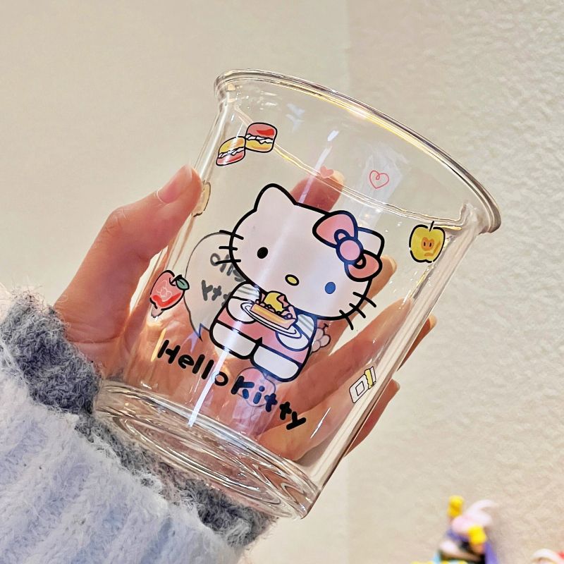 hellokitty咖啡牛奶玻璃杯少女心居家办公高颜值可爱儿童卡通ins