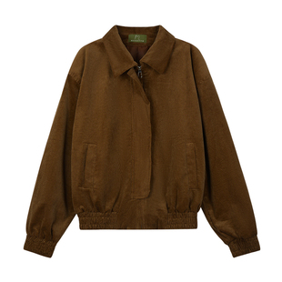 MCCEVTG 美式复古短款灯芯绒外套男翻领休闲垫肩空军飞行员夹克潮