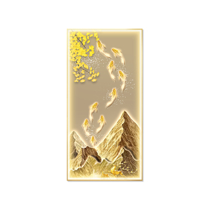 九鱼图玄关装饰画入户正对门轻奢高级感走廊过道带灯挂画2025新款