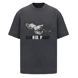 flash elephant纯棉短袖简约休闲男女款中性风T恤衫蓝色上衣春夏