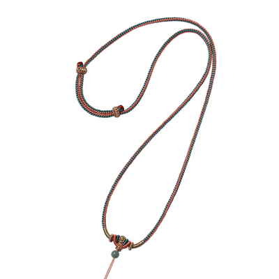 花素吊坠编绳项链手工玉佩