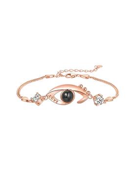 恶魔之眼纯银刻字礼物手编绳