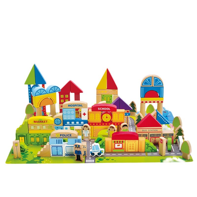 Hape125粒城市情景积木