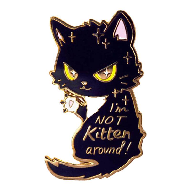 TKL猫咪珐琅徽章胸针个性小黑猫小猫咪金属小众礼物日系学生