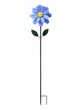 双层花瓣旋转铁艺花园风车装饰