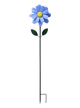 双层花瓣旋转铁艺花园风车装饰