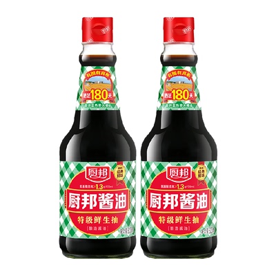 厨邦调料油酱油820ml*2特级生抽