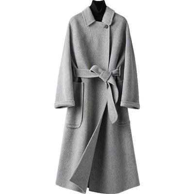 BXV简约气质中长款系带羊毛大衣