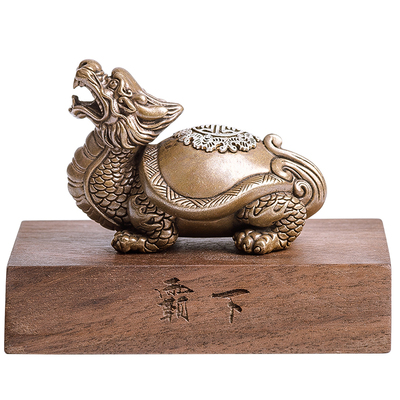 琢匠神兽桌面玄武龙龟全铜小摆件