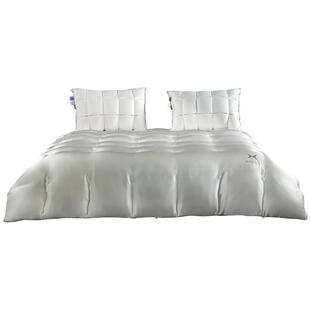 水星家纺95白鹅绒蚕丝被芯保暖春秋被X被三明治被床品青桑有机