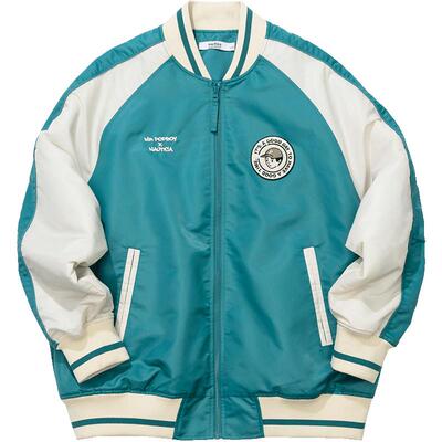 nautica中性拼色棒球夹克