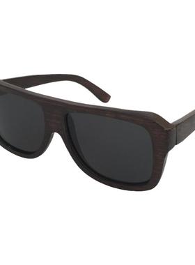 墨镜方形大框竹制黑色太阳眼镜