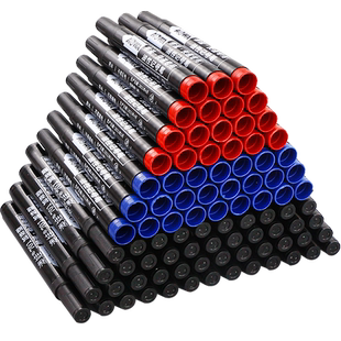 澳娃蓝色记号笔不掉色防水防油大头笔粗头单头标记笔不可擦马克笔快递物流涂码箱头笔油性笔标签笔签到笔