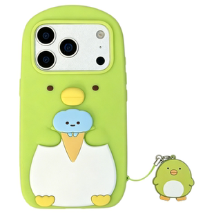 乐乐心愿屋 日本新品~角落生物绿色企鹅可爱卡通挂件防摔适用iphone17Promax手机壳苹果16543柔软硅胶小清新