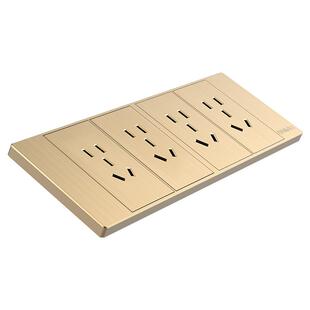 国际电工金色118型开关插座面板墙壁家用6孔9九孔十二孔多孔暗装