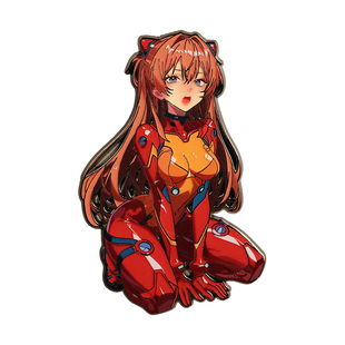 新世纪福音战士明日香金属胸针 02号机珐琅徽章EVA冰箱贴ins周边