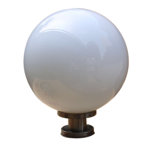 户外防水不锈钢底座亚克力不碎球围墙柱头灯中华路灯圆形球罩配件