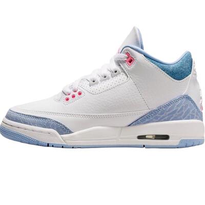 滔搏NIKE耐克大童AIR JORDAN 3白蓝运动训练复古篮球鞋HQ0784-101