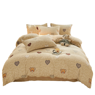 秋冬卡通牛奶绒被套单件150x200x230加绒加厚珊瑚绒单人被罩被单4