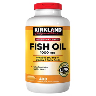 美国科克兰Kirkland深海鱼油omega3软胶囊400粒dha鱼肝油原装进口