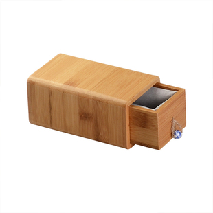 [抽屉竹麻衬盒]圣诞元旦节日礼盒迷你竹盒包装印章口红盒加厚板材