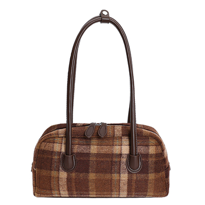 ZATZ毛呢格纹腋下枕头包通勤包