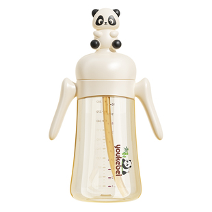 熊猫吸管杯宝宝学饮杯婴幼儿水杯奶瓶直饮杯喝水牛奶杯1一2岁以上